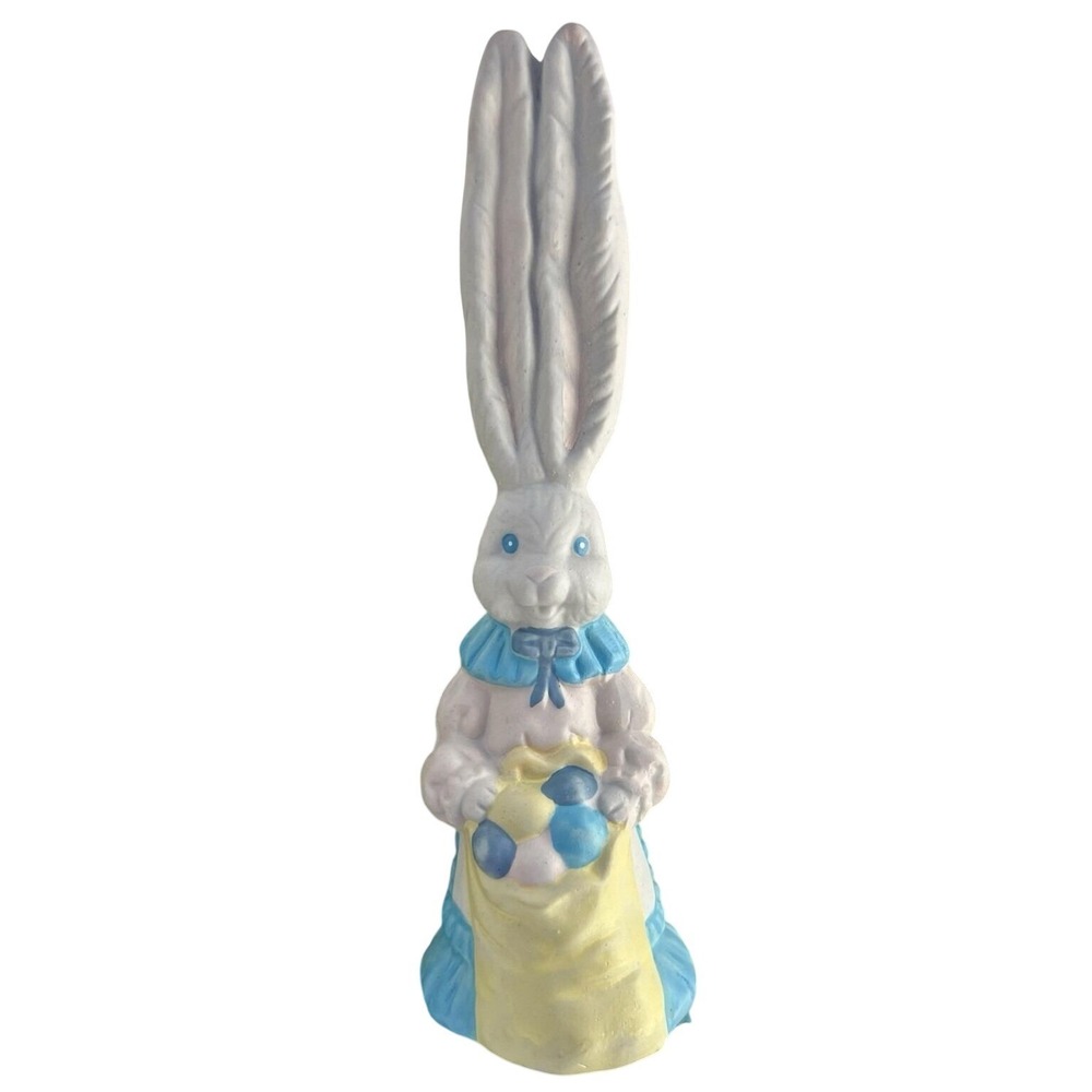 Bell Porcelain Bunny Spring Hand Painted Ceramic Easter Figurine‎ Vintage Decor